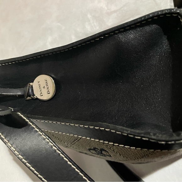 DOONEY AND BOURKE large ring flap grey and black canvas with black leather trim - Picture 7 of 16